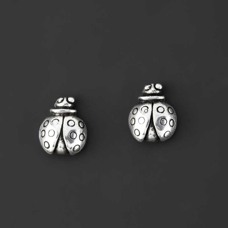 ladybug sterling silver stud earrings