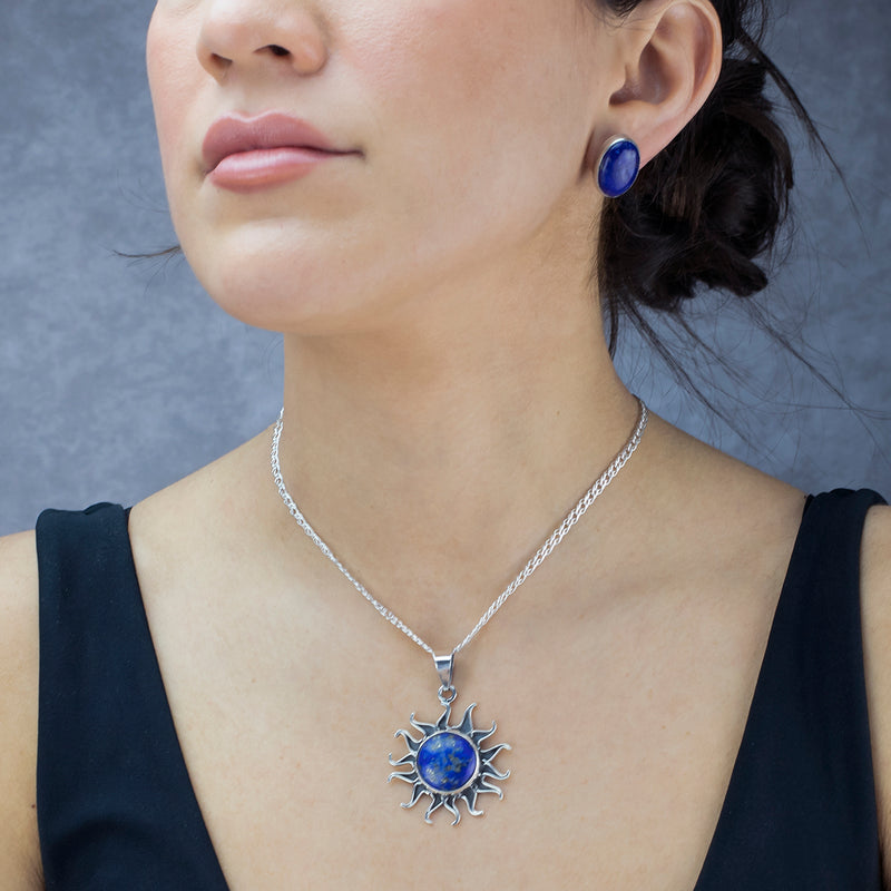 lapis lazuli sunburst pendant