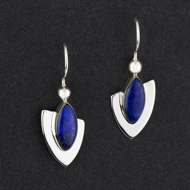 lapis lazuli marquise drop earrings
