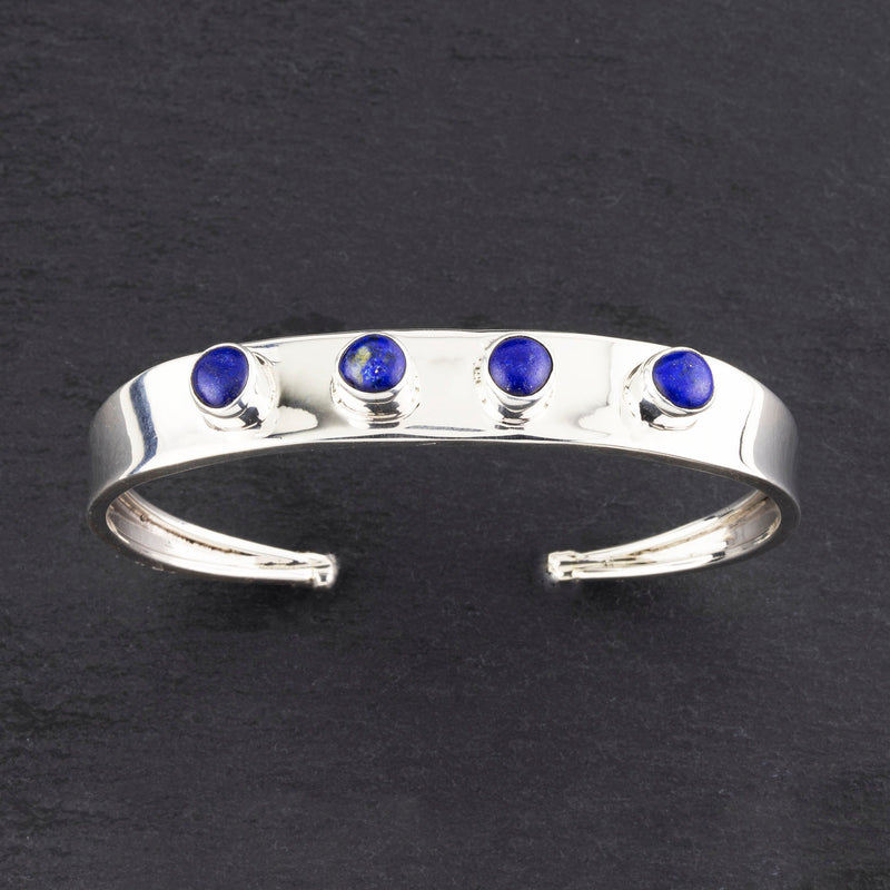 lapis lazuli silver cuff bracelet