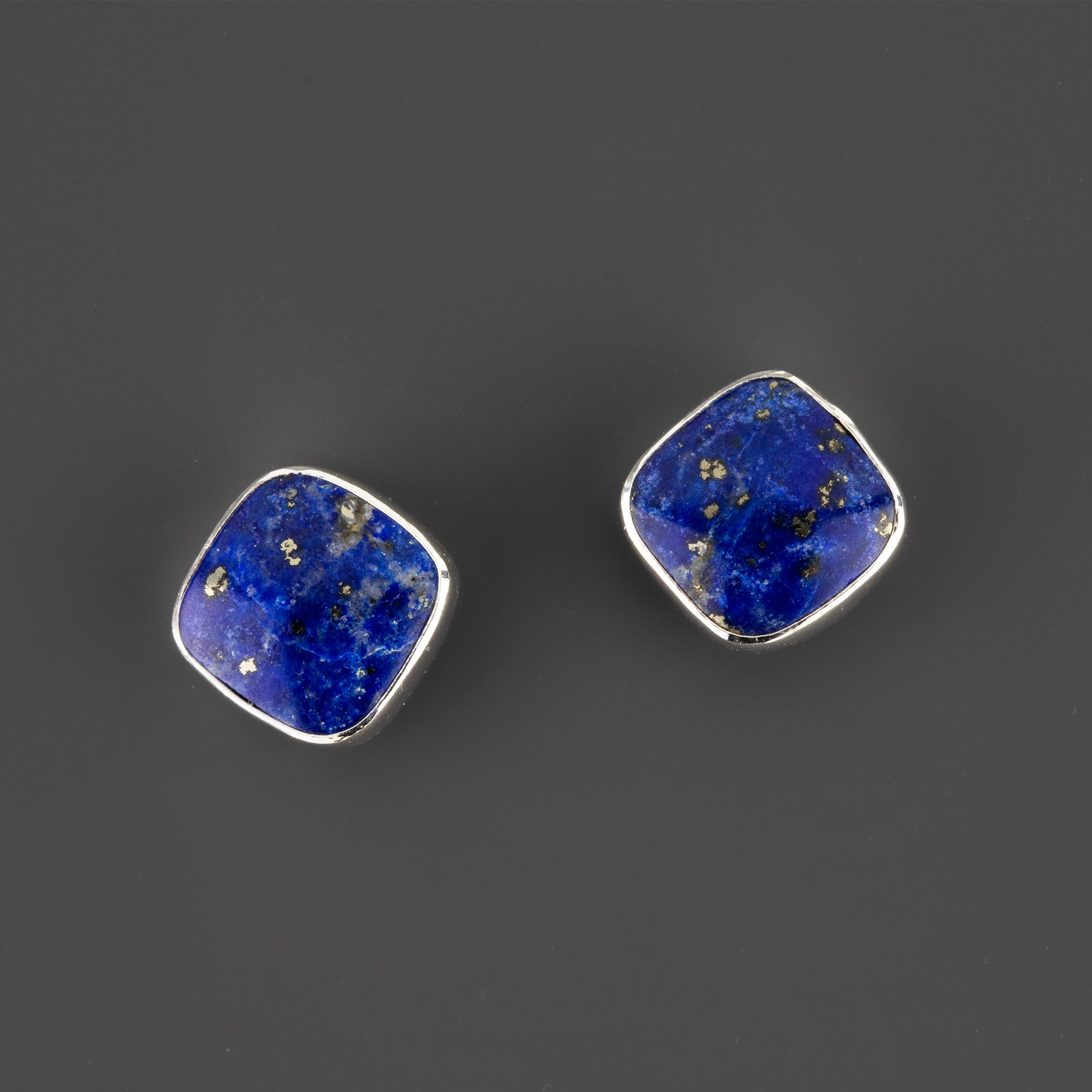 lapis lazuli silver stud earrings
