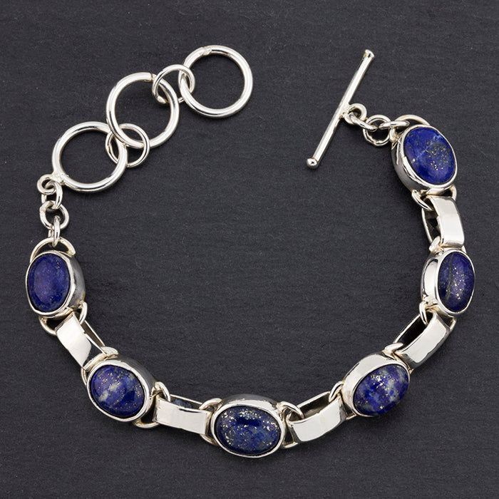 lapis lazuli sterling silver bracelet
