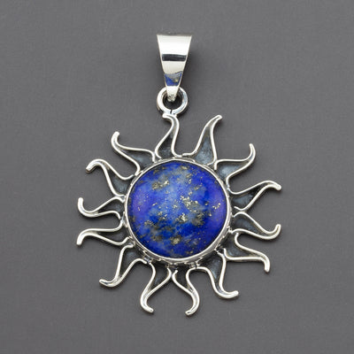 lapis lazuli sunburst pendant