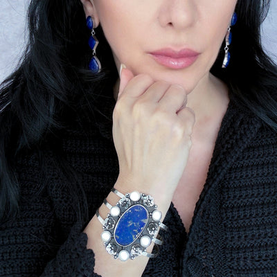 Celestia Lapis & Pearl Cuff