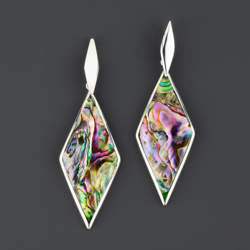 large abalone shell drop earrings