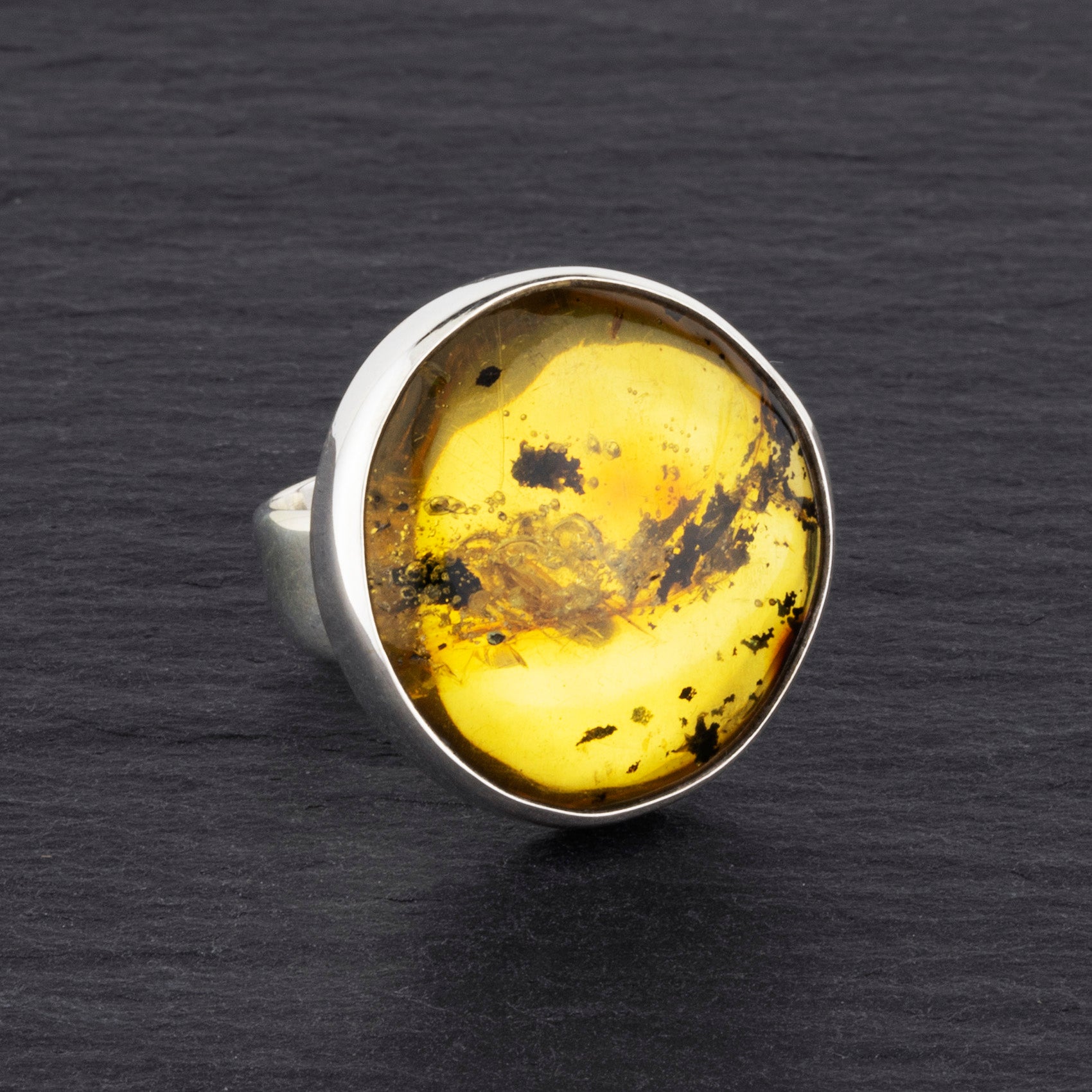 large adjustable genuine amber ring