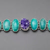 large amazonite and amethyst stone bracelet