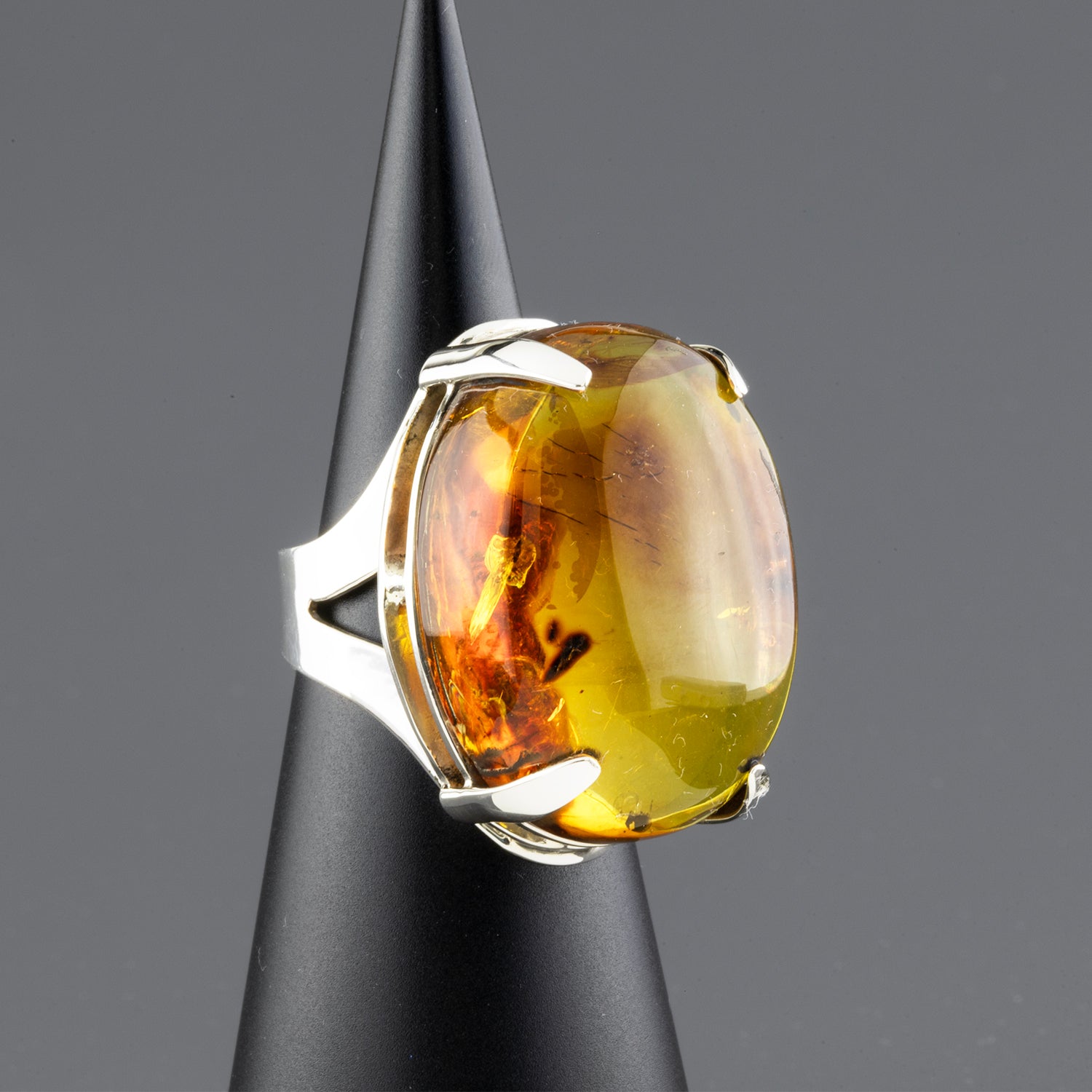 large amber cocktail ring