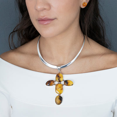 Amber Faith Large Cross Pendant