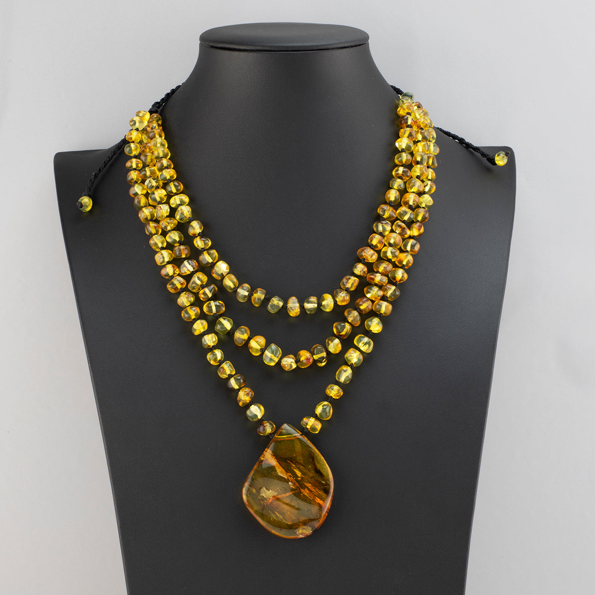 large amber multi strand statement necklace