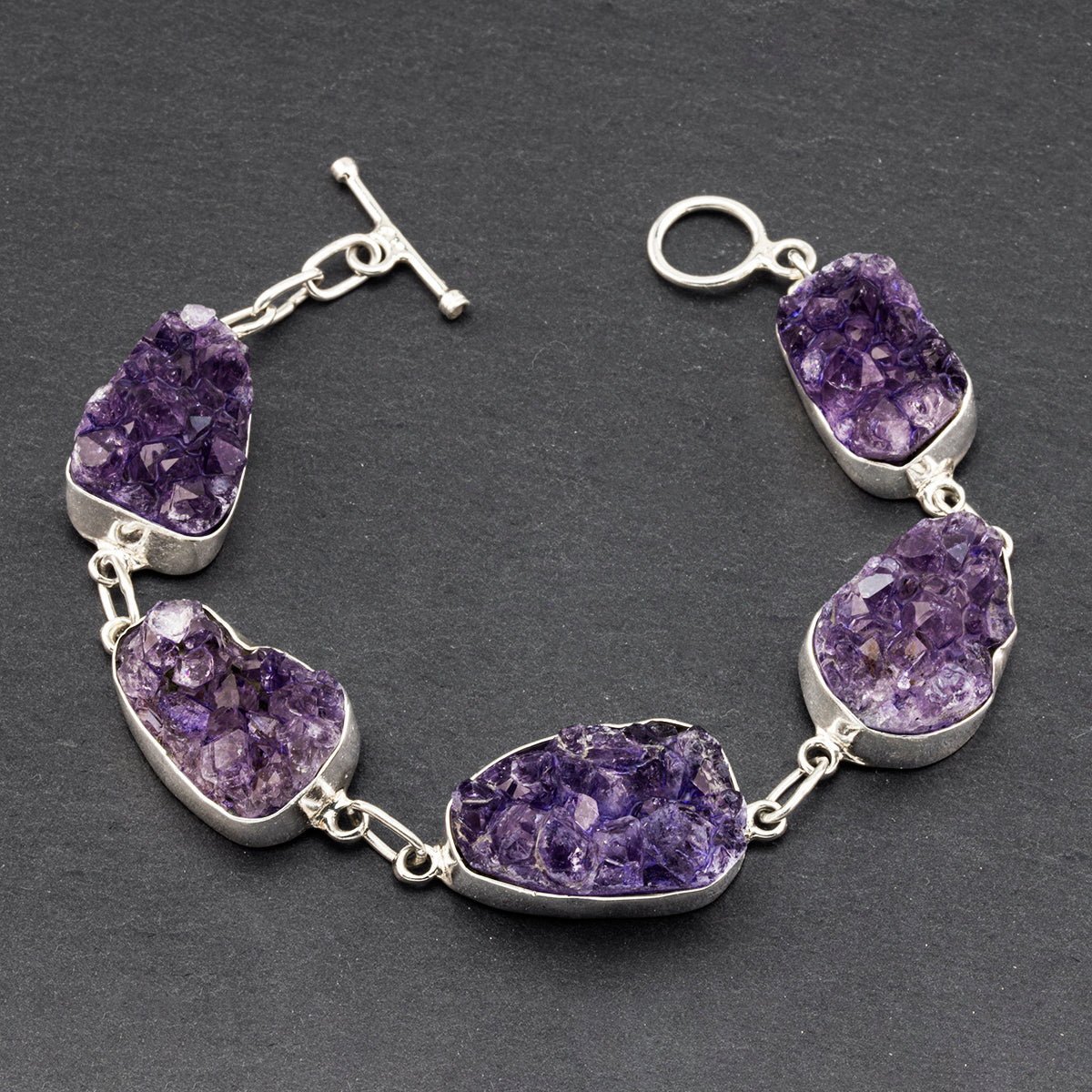 large amethyst druzy bracelet
