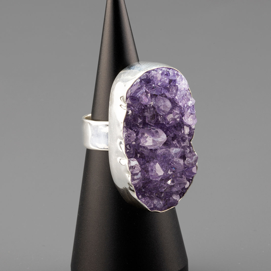 large amethyst druzy ring