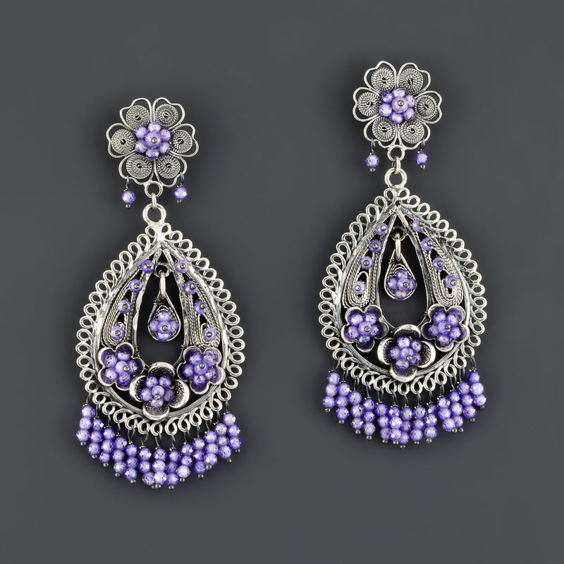 large amethyst filigree earrings