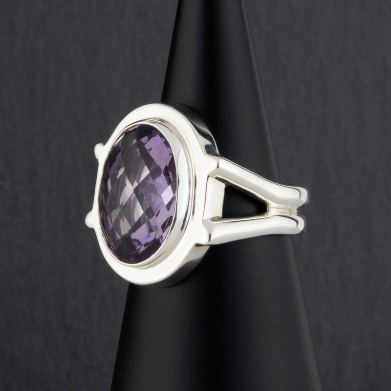 large oval amethyst ring