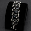 Large Sterling Silver and Black Onyx Bracelet
