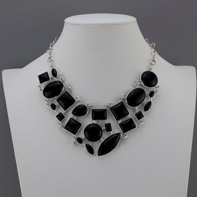large black onyx statement necklace