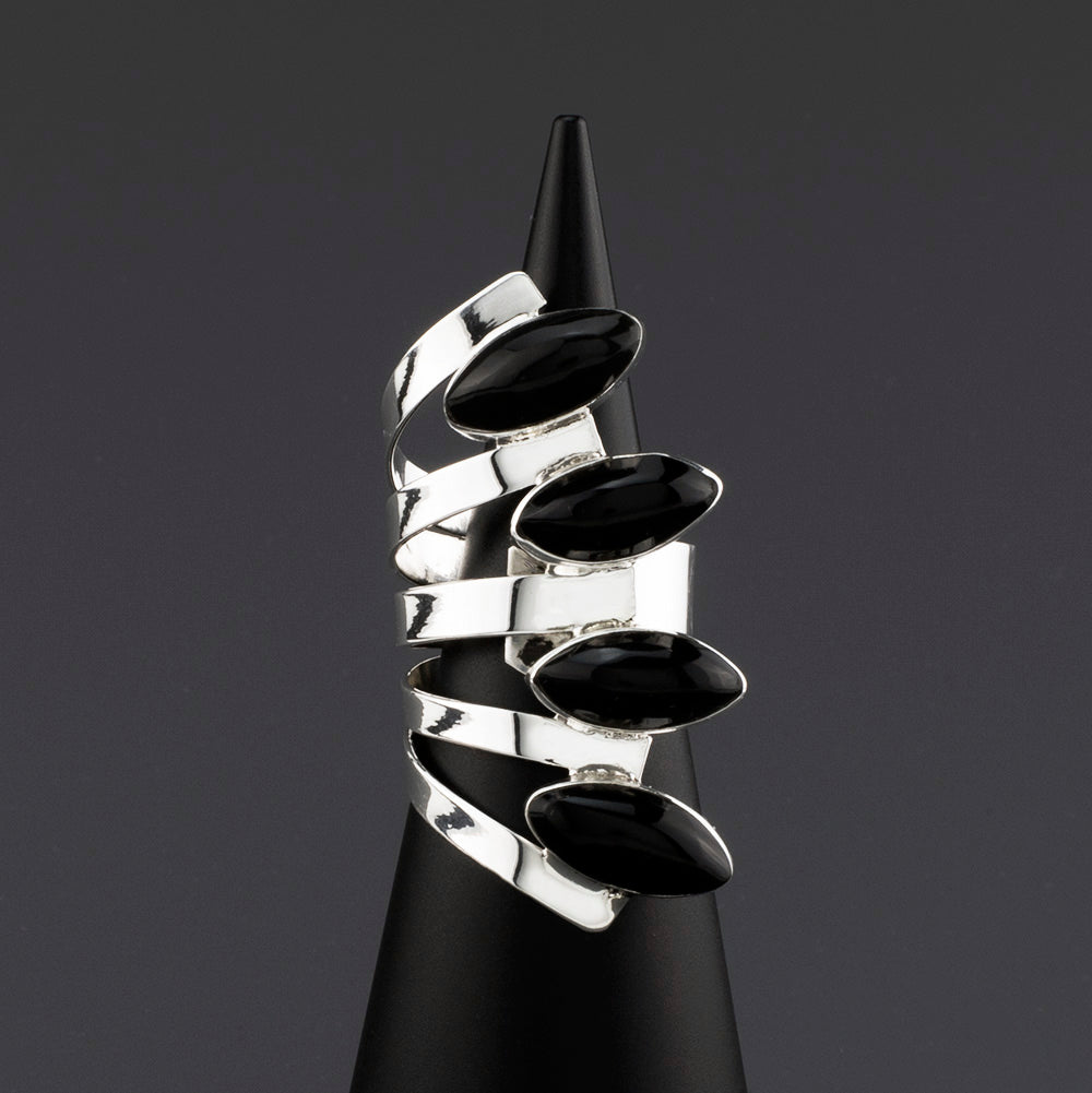 large black onyx statement ring