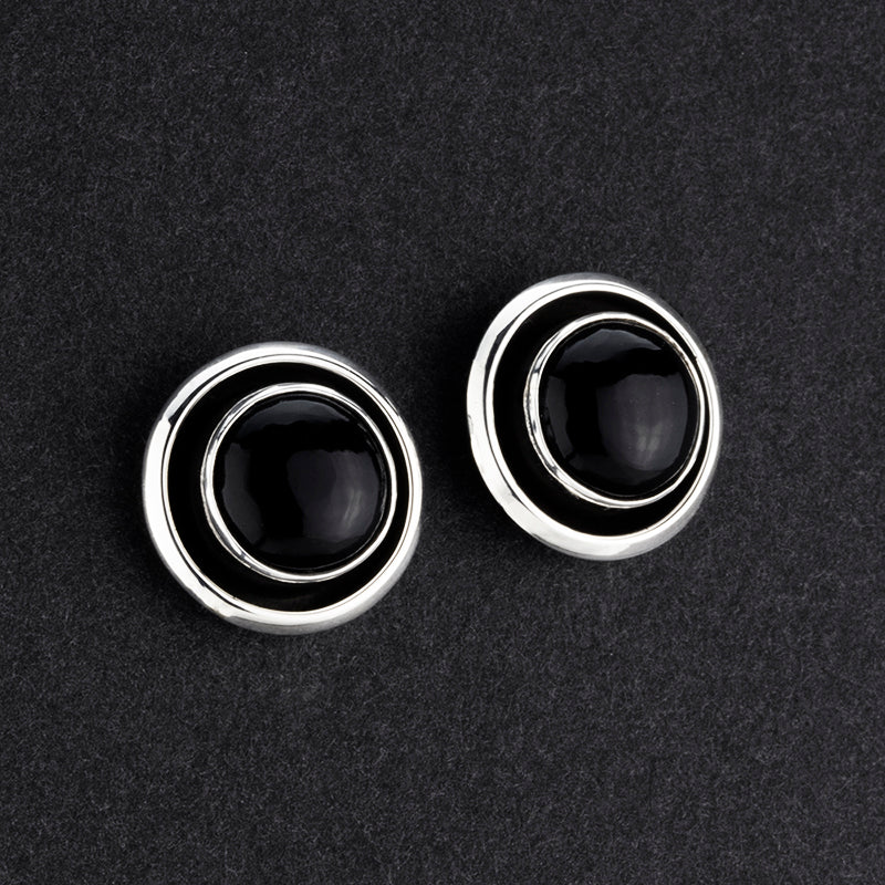 large black onyx stud earrings