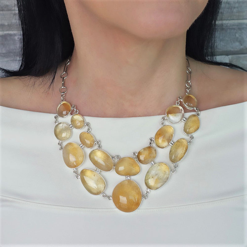 large citrine necklace