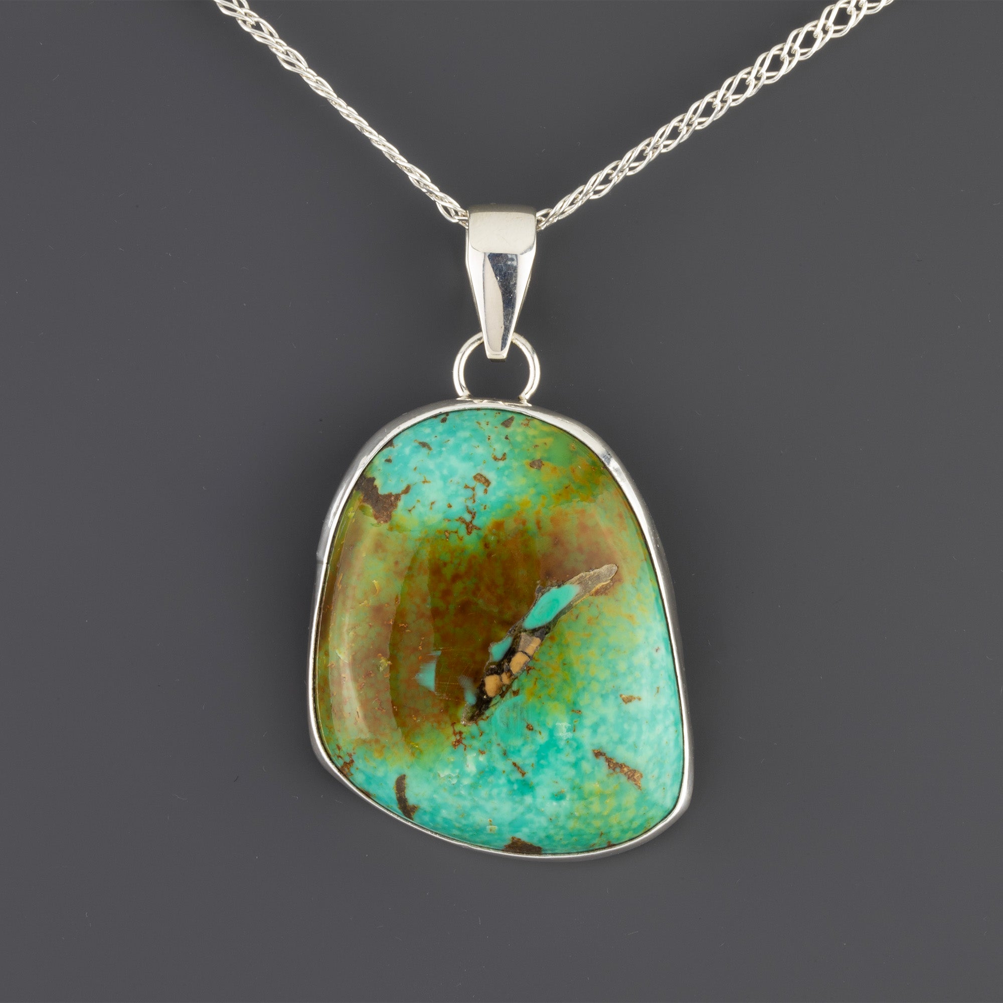 large genuine turquoise pendant