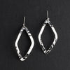 large hammered silver rhombus dangle earrings