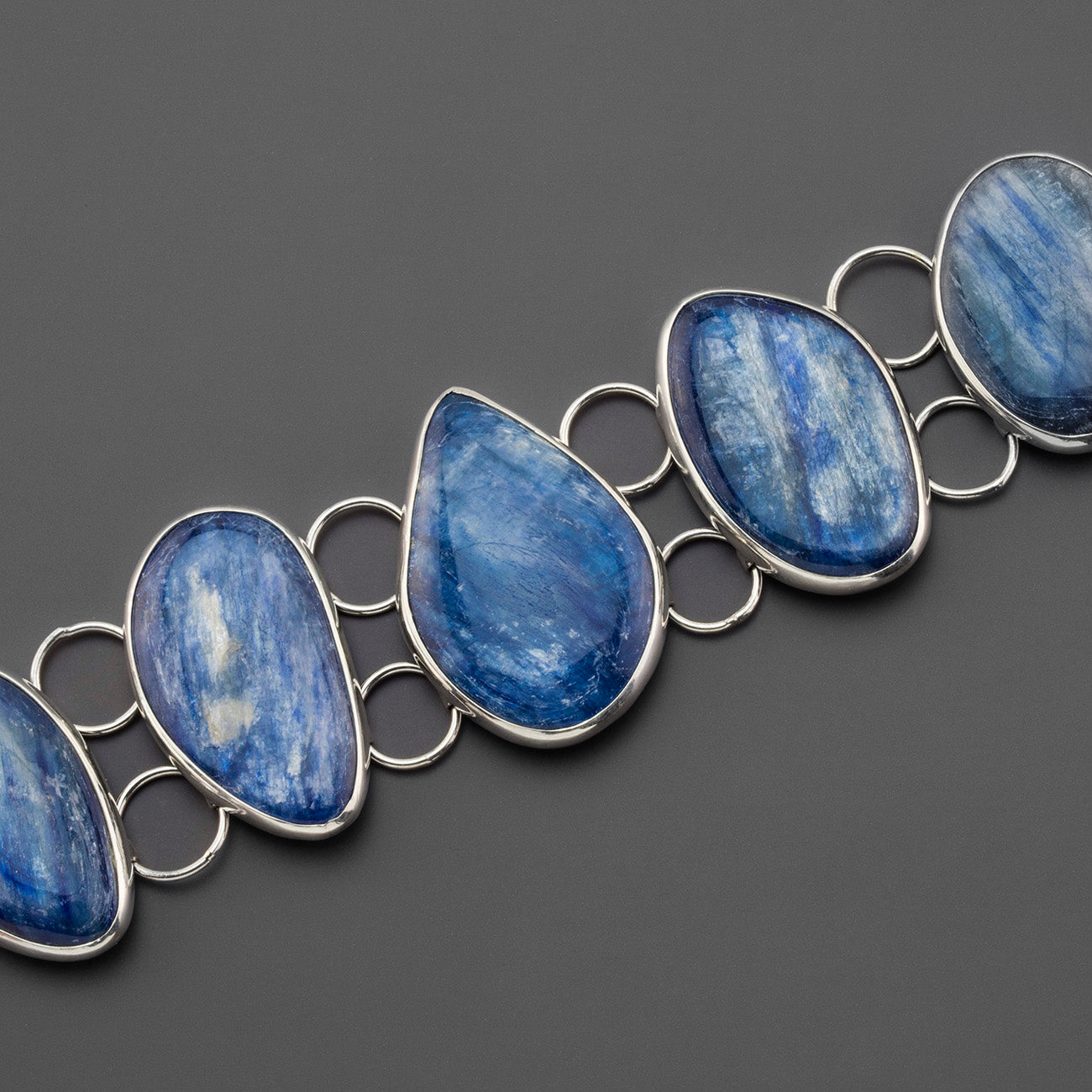 large kyanite sterling silver bracelet