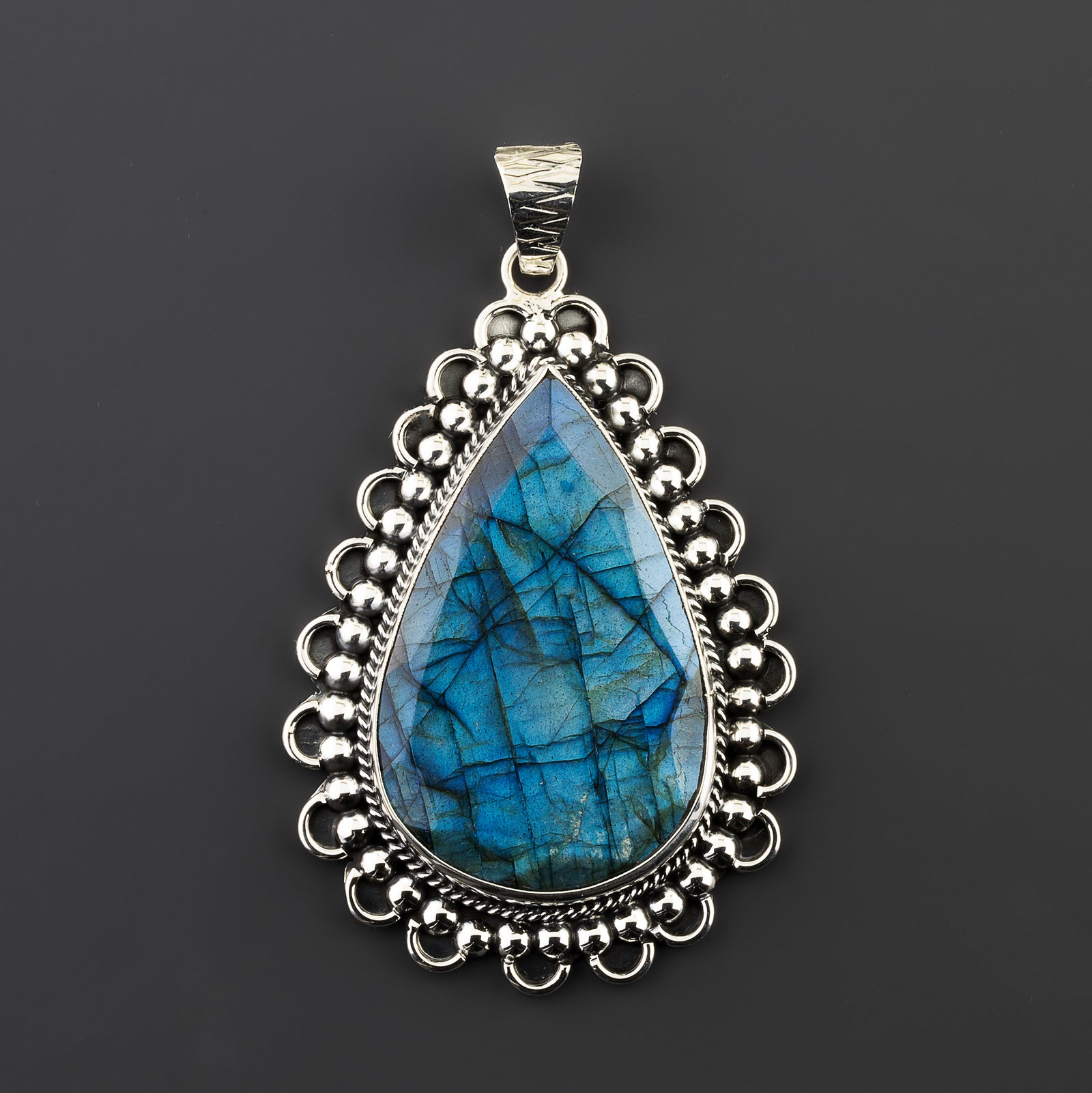 large labradorite teardrop pendant