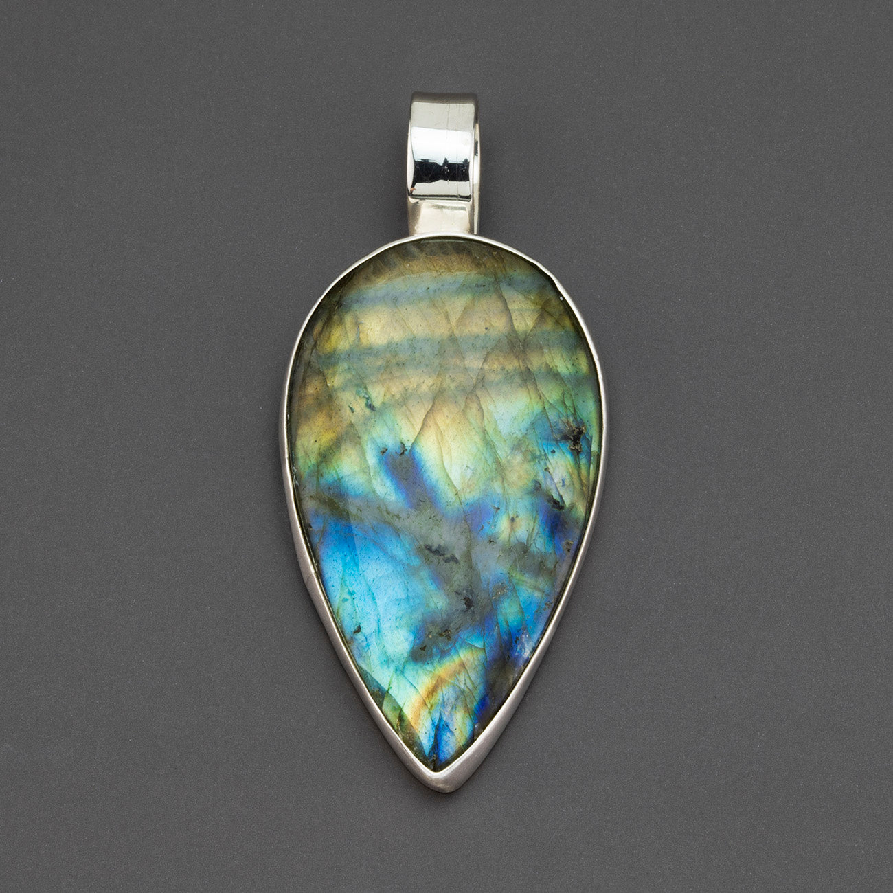 large labradorite teardrop pendant