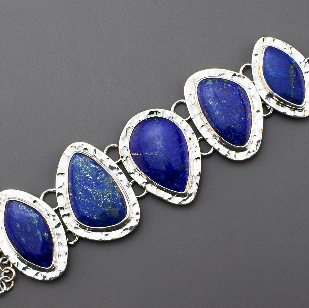large lapis lazuli stone bracelet