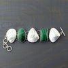 large malachite and mother of pearl stone bracelet