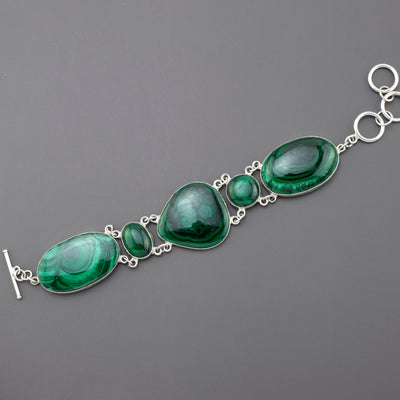 Large Malachite Stone Bracelet
