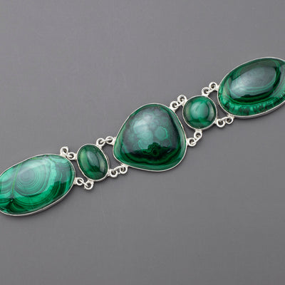 large malachite stone bracelet