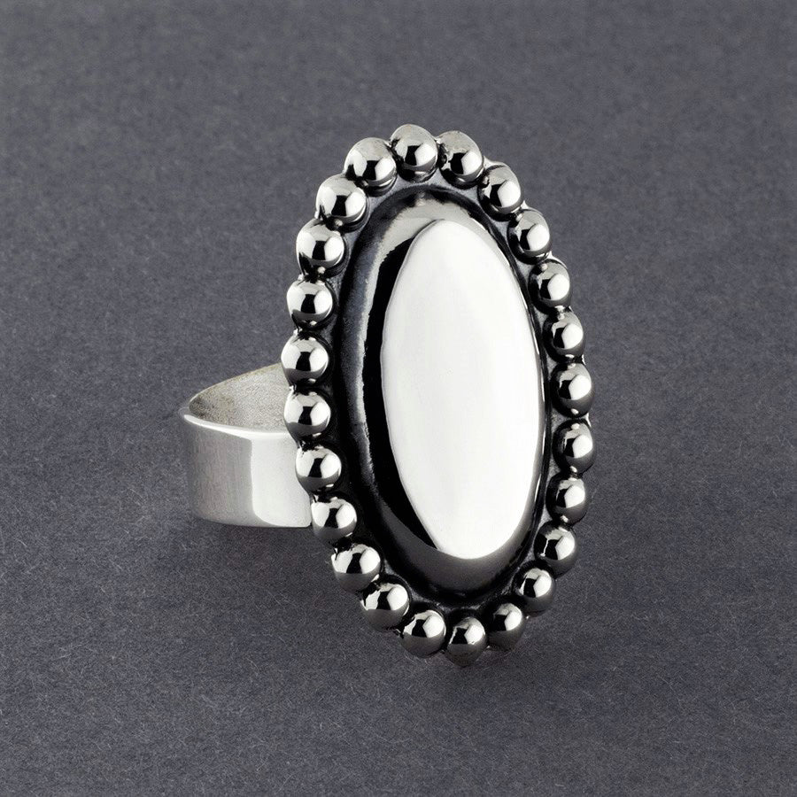 large Mexican silver cameo ring