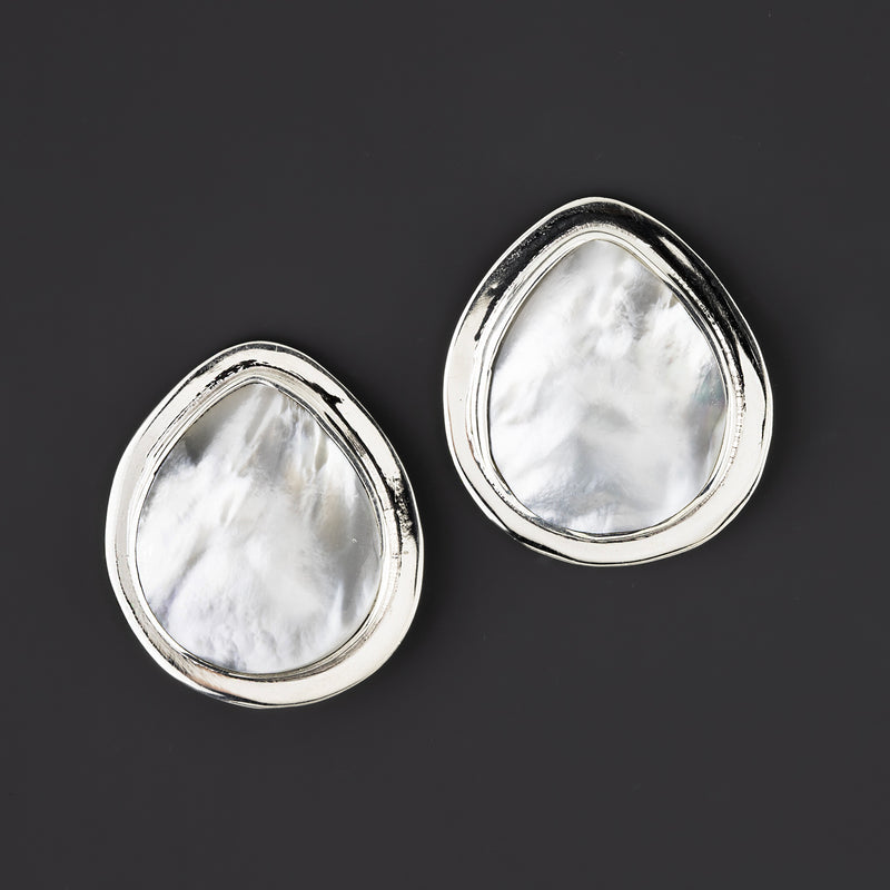 large mother of pearl stud earrings