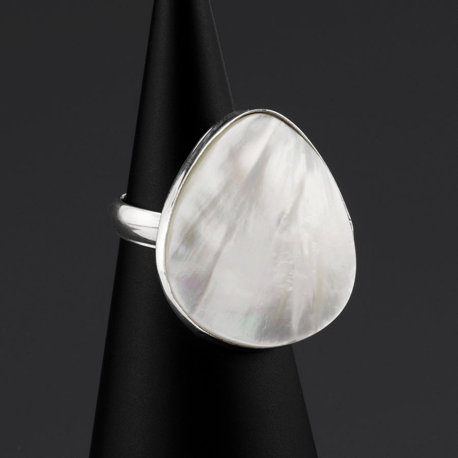 large mother of pearl teardrop ring