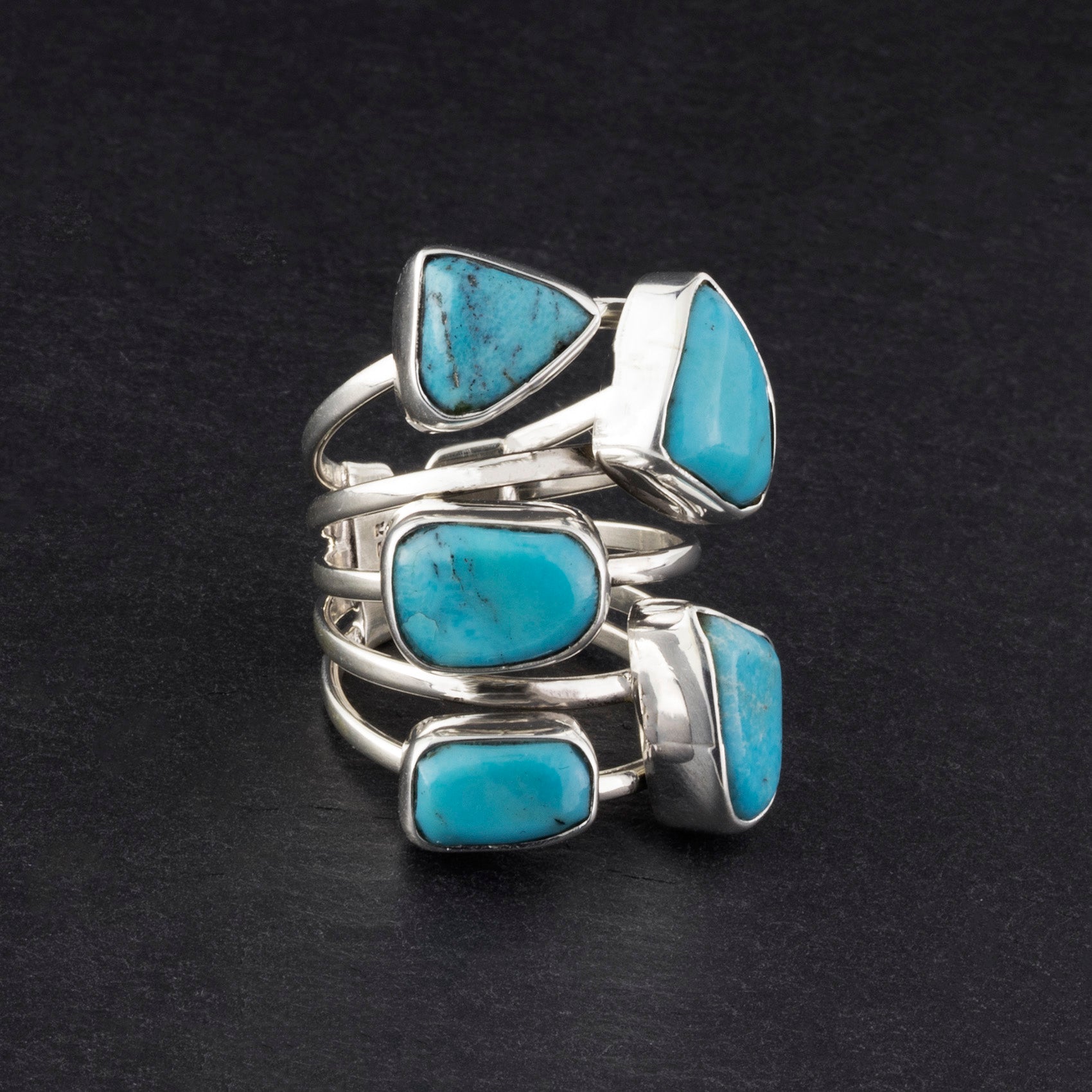 Turtle ring turquoise shell band size 2.75 southwest sterling silver w –  SpiritbeadNW