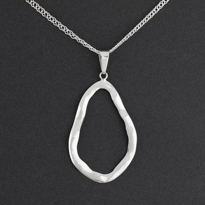 large open sterling silver pendant necklace