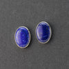 large oval lapis lazuli stud earrings