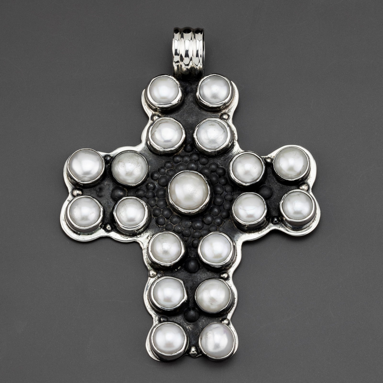 large pearl cross pendant