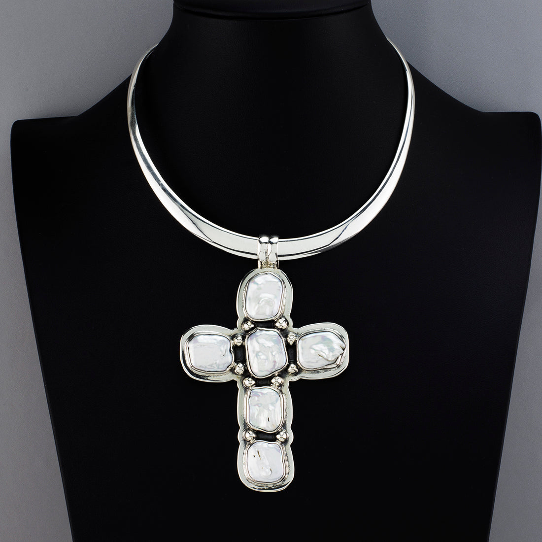 large pearl cross pendant