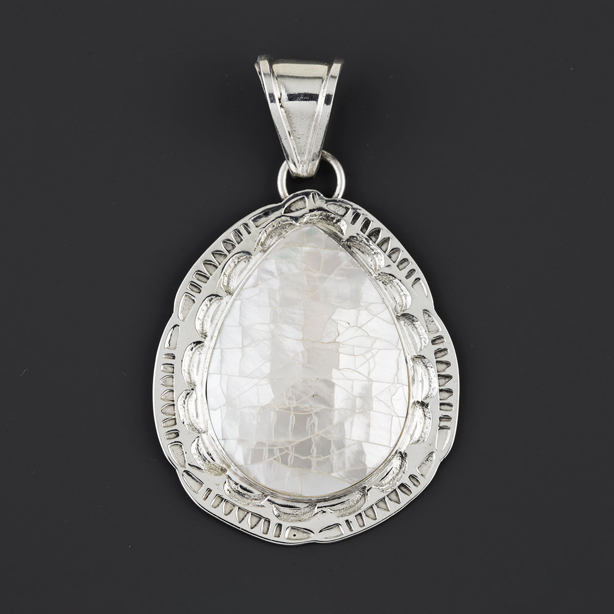 large pearl silver pendant