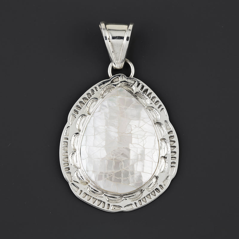 large pearl silver pendant