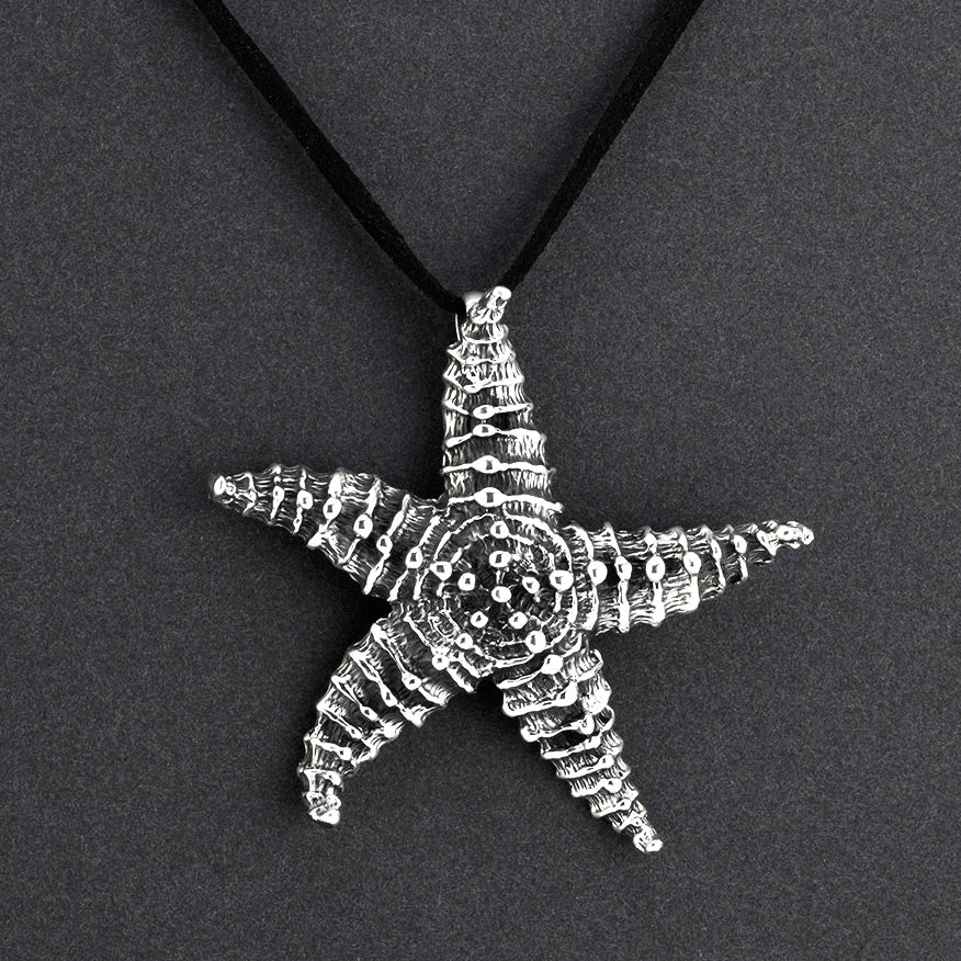 large rustic starfish pendant necklace