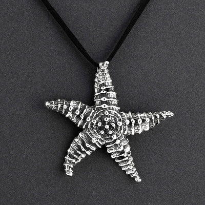 large rustic starfish pendant necklace