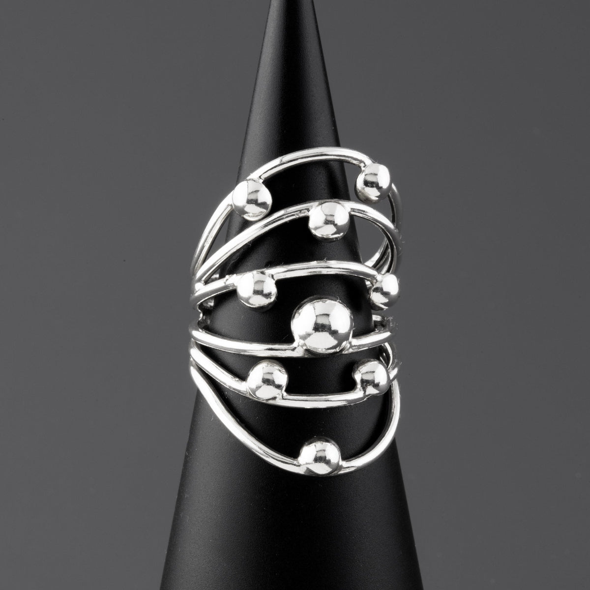 large sculptural sterling silver statement ring