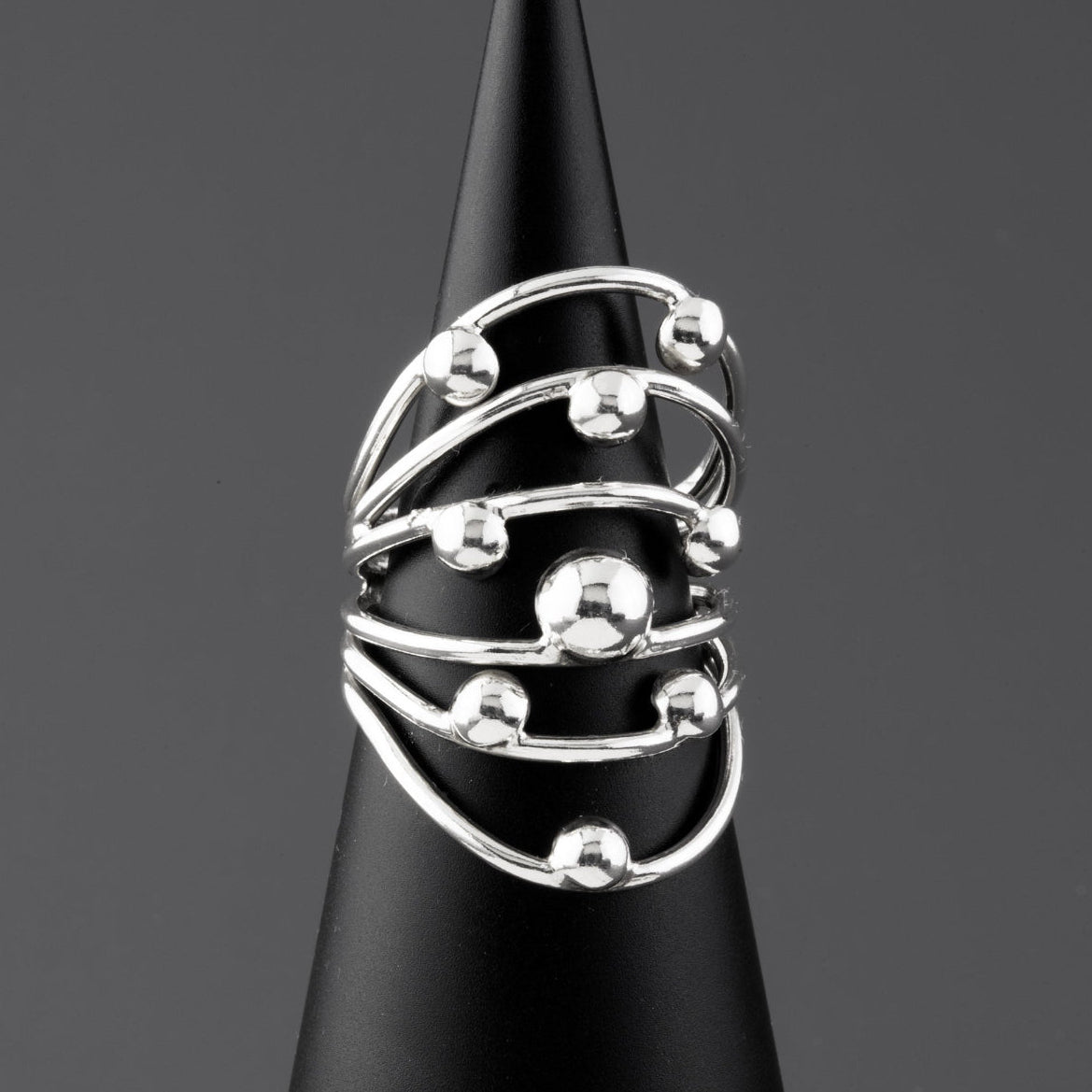 large sculptural sterling silver statement ring