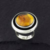large silver and amber ring