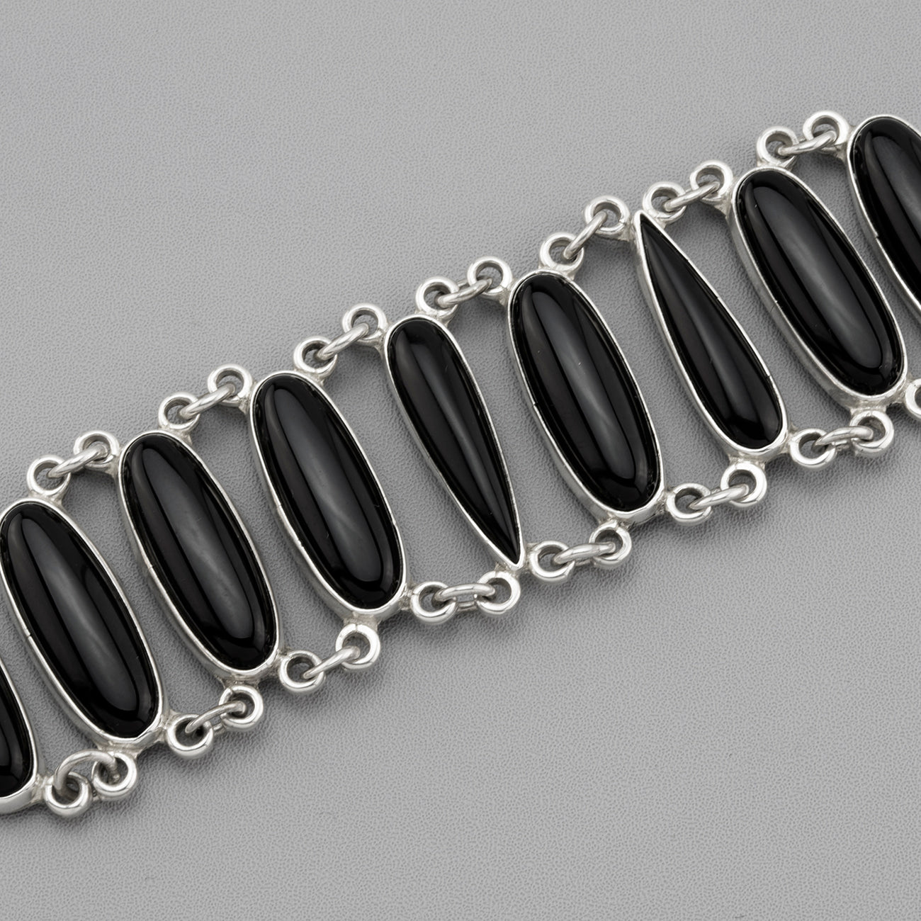 larger silver and black onyx bracelet