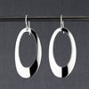 large silver oval statement drop earrings