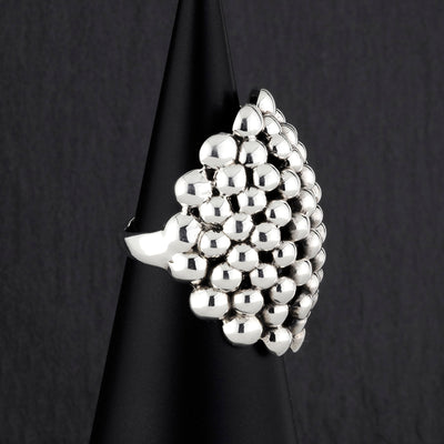 large sterling silver beaded ring